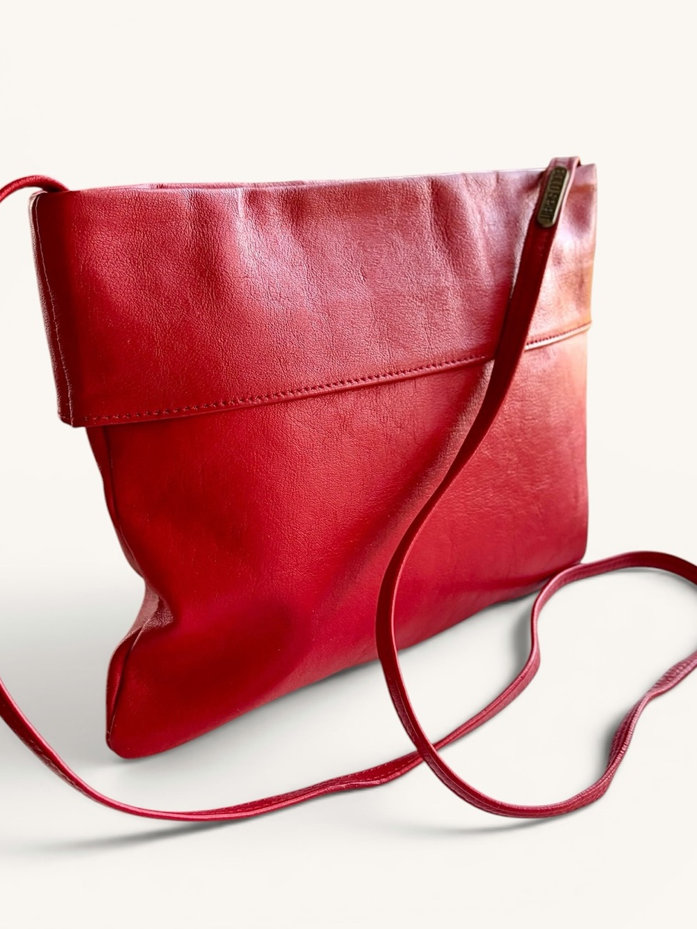 Vintage Red Leather Crossbody Bag - Bold Spirit Vintage - Picture 7 of 16